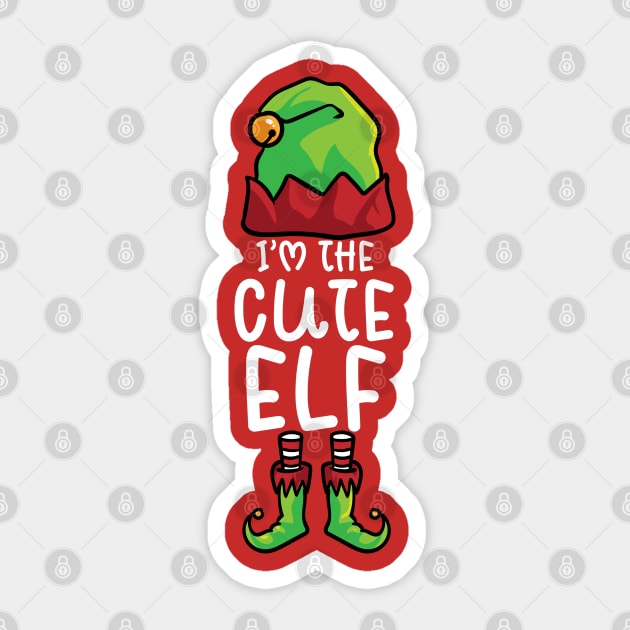 I'm The Cute Elf Costume Funny Matching Xmas Sticker by creative